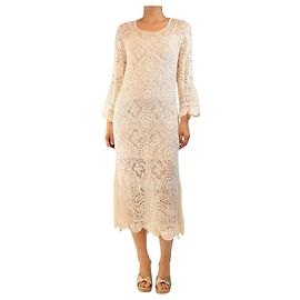 Autre Marque Maxikleid aus weißer Häkelarbeit - Größe M Weiß
