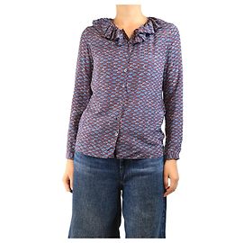 Missoni Lila Seidenbluse mit Rüschen - Größe UK 8 Lila