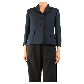 Dior Giacca in misto lana blu navy - taglia UK 12 Blu navy