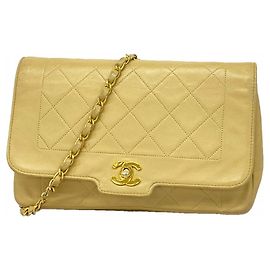 Bolsa de Alça de Corrente Chanel Diana Bege