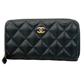 Portafoglio Chanel Matelassé in agnello Nero