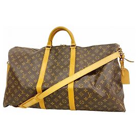 Louis Vuitton Boston Monogram Keepall Bandoulière 60 Castaño