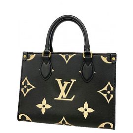 Sac à main Louis Vuitton Monogram Empreinte OnTheGo PM Noir Beige