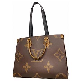 Sac cabas Louis Vuitton Monogram Giant Reverse OnTheGo MM Marron