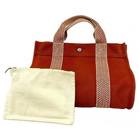 Hermès Bolsa de lona Hermes Cannes PM Laranja Laranja