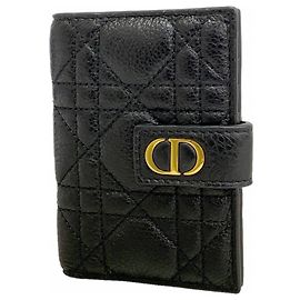 Tarjetero de cuero negro Christian Dior Negro