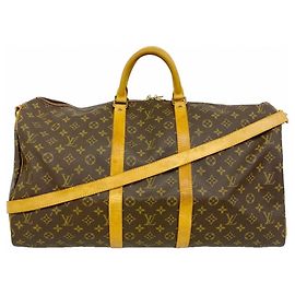 Louis Vuitton Boston Monogram Keepall Bandoulière 55 Marron