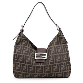 Fendi Zucca Canvas Shoulder Bag Brown