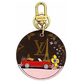Portachiavi Louis Vuitton Monogram Porteclair Lustré Vivienne Marrone