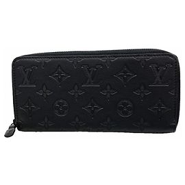 Louis Vuitton Monogram Shadow Long Wallet Schwarz