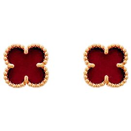Van Cleef & Arpels Sweet Alhambra Earrings Red