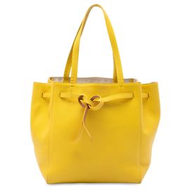 Céline Borsa Tote Phantom in pelle di vitello granulata gialla di Celine, piccola Giallo