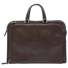 Pasta de couro Saffiano marrom da Prada com bolso frontal com zíper Marrom Castanho escuro