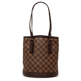 Louis Vuitton Marrón Damier Ebene Marais Castaño