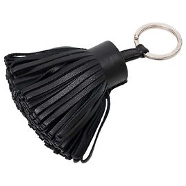 Hermès Black Milo Carmen Chaveiro e Charm de Bolsa com Tassel Preto