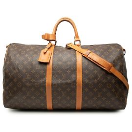 Louis Vuitton Marrom Monogram Keepall Bandouliere 55 Marrom