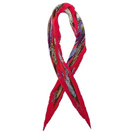Hermès Red Parmi Les Fleurs Je Compte Les Heures Sciarpa in seta plissettata Rosso