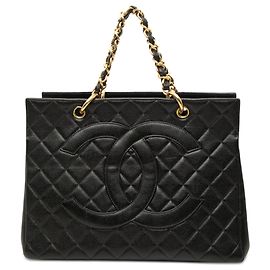 Chanel Black Grand CC Caviar Timeless Shopping Tote Black