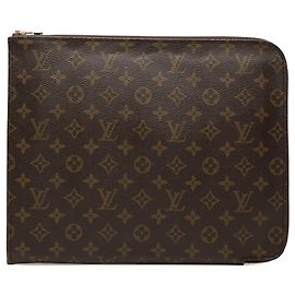 Louis Vuitton Marrom Monogram Poche Documents Portfolio 30 Marrom
