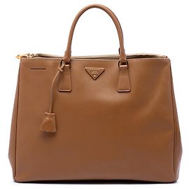 Prada Galleria Double Zip Saffiano Tote Extra Large braun Braun