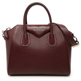 Bolsa Antigona de pele de cabra Sugar vermelha pequena da Givenchy Vermelho Bordeaux