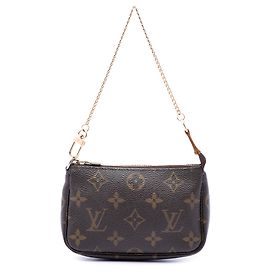 Louis Vuitton Marrone Monogram Mini Pochette Accessoires Marrone