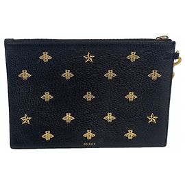 Pochette Gucci en cuir noir Noir