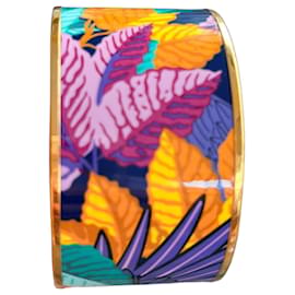 Hermès Jungle Collection Wide Enamel Bracelet Multiple colors Golden