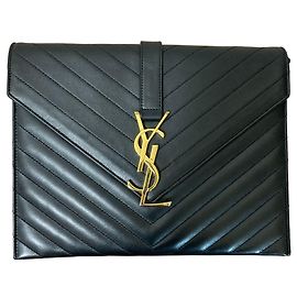 Yves Saint Laurent Saint Laurent Paris BO MONOGRAMME V Stitch Chain Shoulder Bag Nero