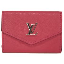 Louis Vuitton Porte Feuille Lock Mini Ledergeldbörse Pink