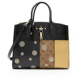Louis Vuitton Limited Edition Reverse Monogram Night Light City Steamer MM Tote Brown Beige