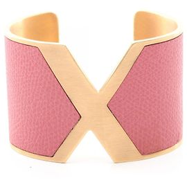 Valextra Leather Bangle Golden Metallic