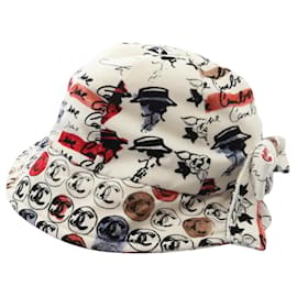 Sombrero de algodón Chanel Coco Mark Blanco