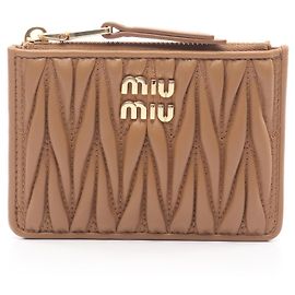 MATELASSE MIU Miu Kartenetui aus Leder Braun