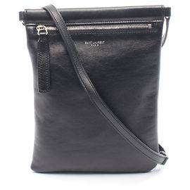 Yves Saint Laurent Borsa a tracolla Saint Laurent Paris FLAT POUCH SID in pelle Nero