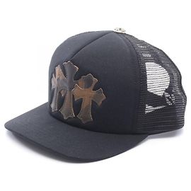Boné de algodão CHROME HEARTS 3 Cemetery Cross Patch Preto