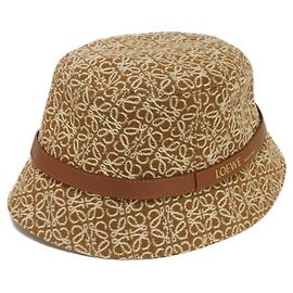 Chapéu bucket de algodão jacquard Anagram Loewe Marrom