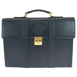 Versace Leder Aktentasche Schwarz