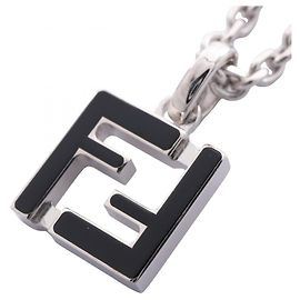 Collar Fendi FF de acero inoxidable Plata Metálico