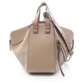 Sac 2way en cuir Loewe Hammock Small Marron Beige