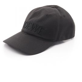 Boné de algodão com logotipo Loewe bordado Preto
