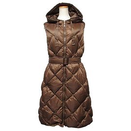 Max Mara The Cube TREGIL Gilet Lungo in Piumino Marrone