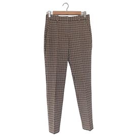 Pantalones rectos Theory Check Castaño