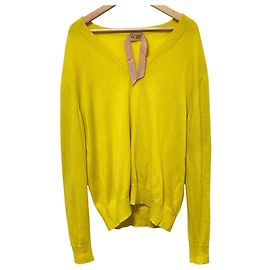 Autre Marque Strickpullover mit V-Ausschnitt N°21 Gelb