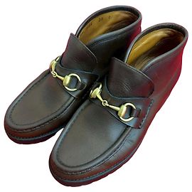 Botas de couro Gucci Marrom
