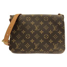 Bolso de hombro Louis Vuitton Monogram Musette Tango Castaño