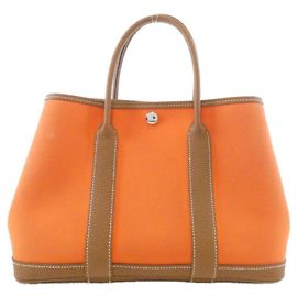 Hermès Sac à main Hermes Garden Party Rouge Doré Orange