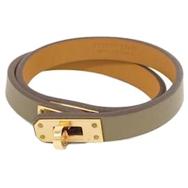 Hermès Hermes Mini Kelly Double Tour Charm Bracelet Beige Taupe