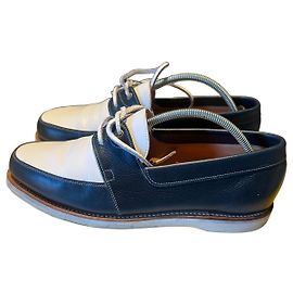 Scarpe stringate bicolore John Lobb Bianco Blu scuro