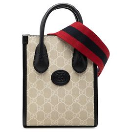 Mini sac cabas GG Supreme Gucci Bleu Marine